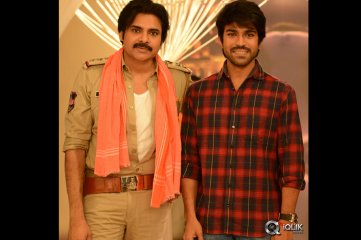 Ram Charan Meets Pawan Kalyan On The Sets Of Sardaar Gabbar Singh